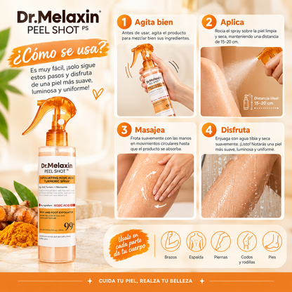 Spray exfoliante Peel Shot con ácido kójico y cúrcuma, DR MELAXIN 200 ML